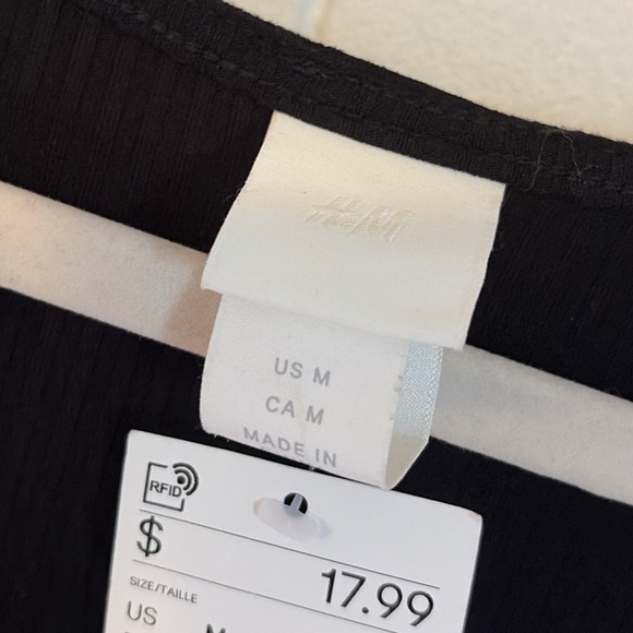 H&M Black Midi Dress with Button Detail - Picture 4 of 4